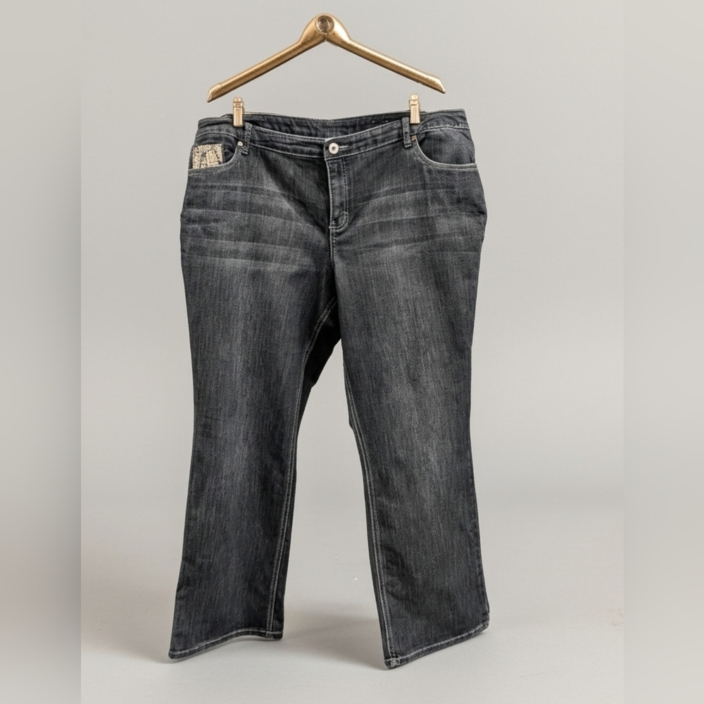 CJ Banks Dark Blue Boot Cut Embellished Jeans 20W                  CJ201.